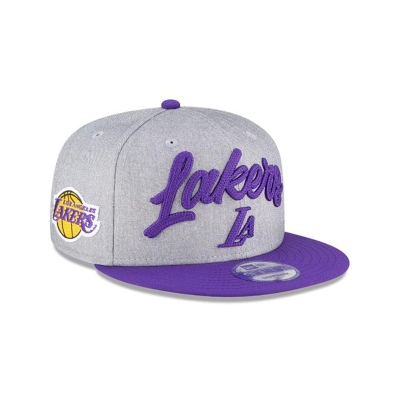 Grey Los Angeles Lakers Hat - New Era NBA Official NBA Draft 9FIFTY Snapback Caps USA1069374